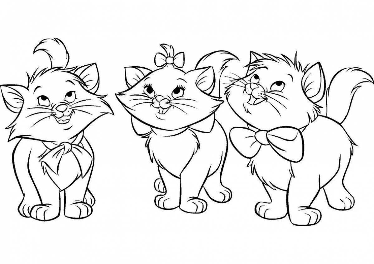 Tiny kitten coloring page