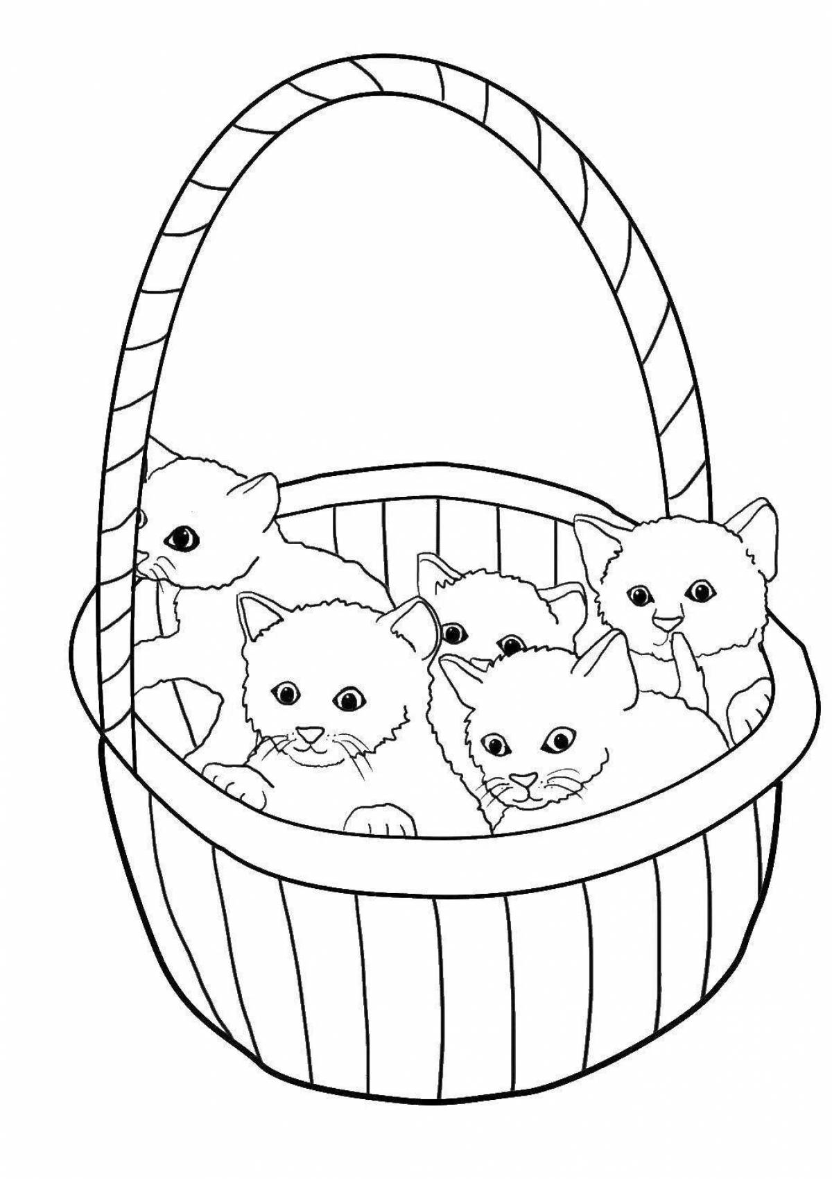 Coloring page affectionate kitten