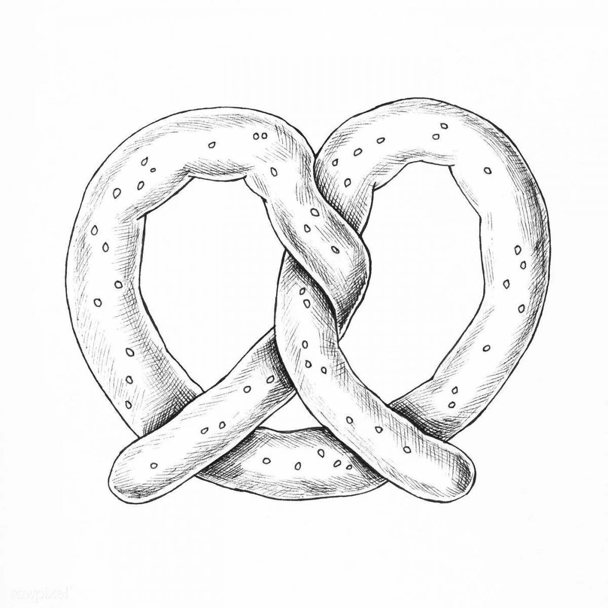 Glitter pretzel coloring page