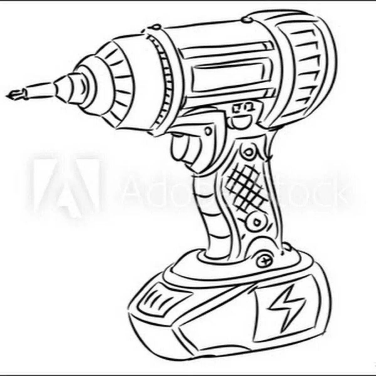 Colorful screwdriver coloring page