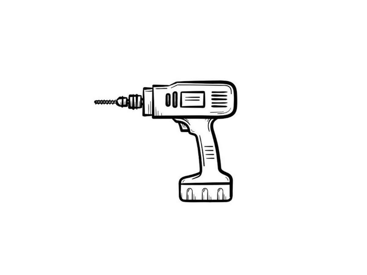 Sparkling screwdriver coloring page