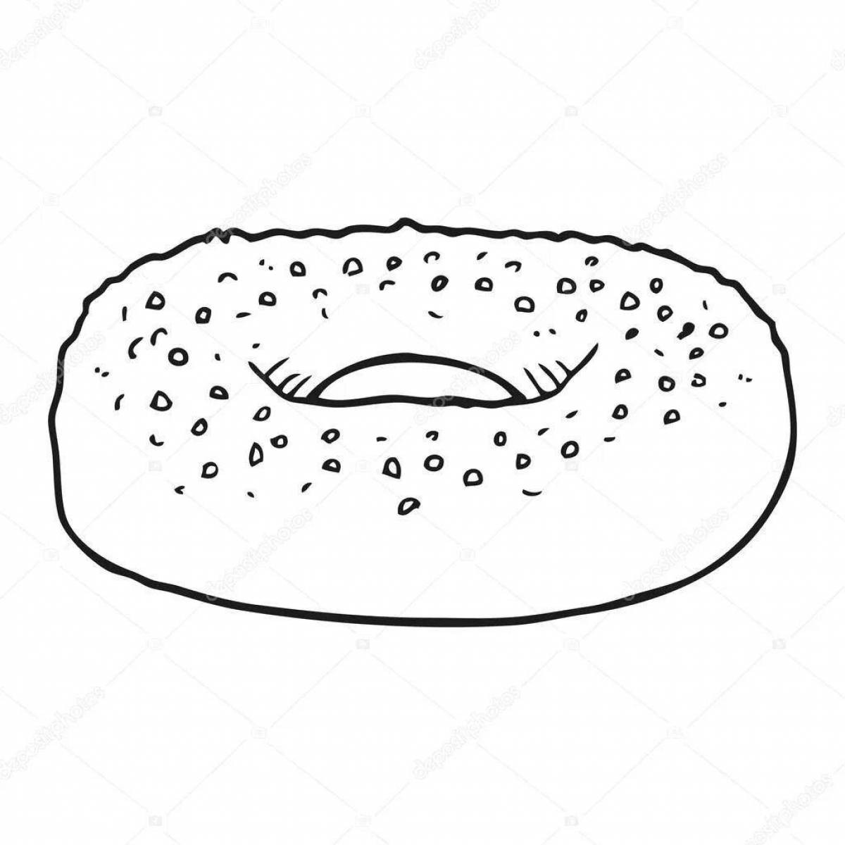 Color splash bagels coloring page