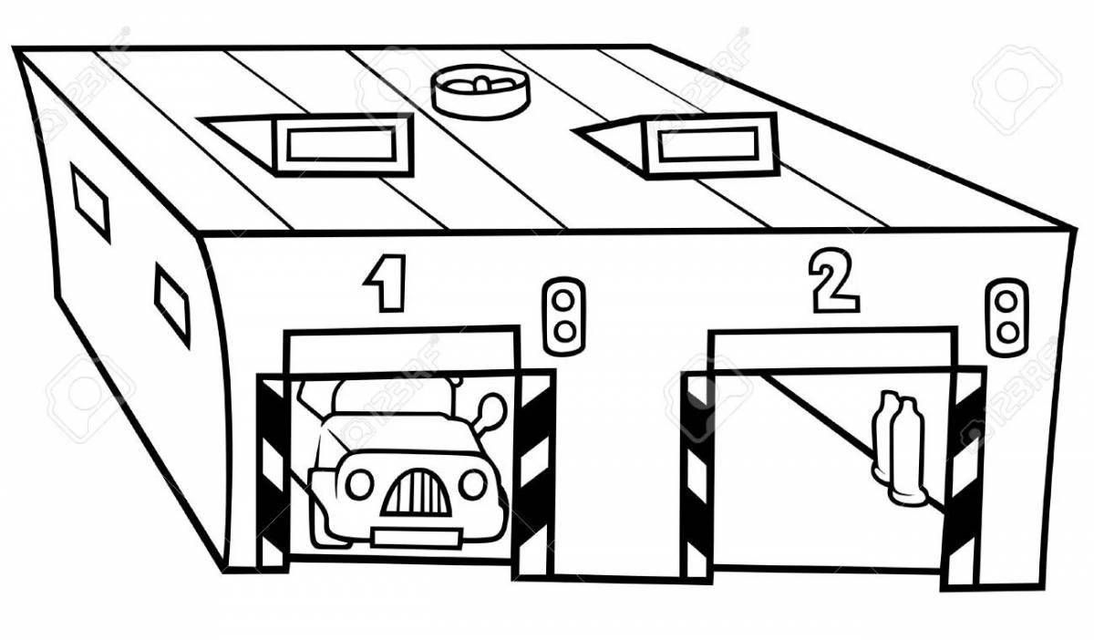 Playful parking coloring page