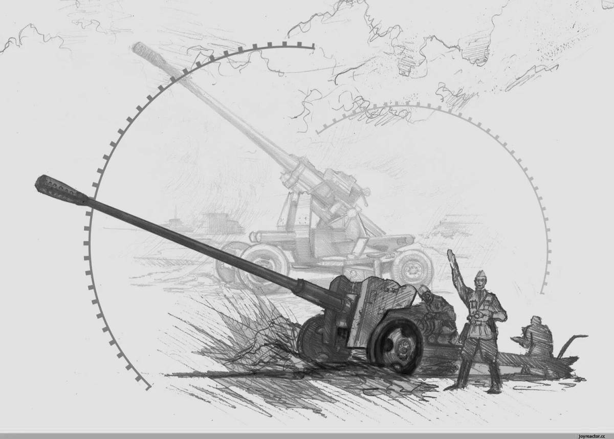 Exquisite artillery coloring page