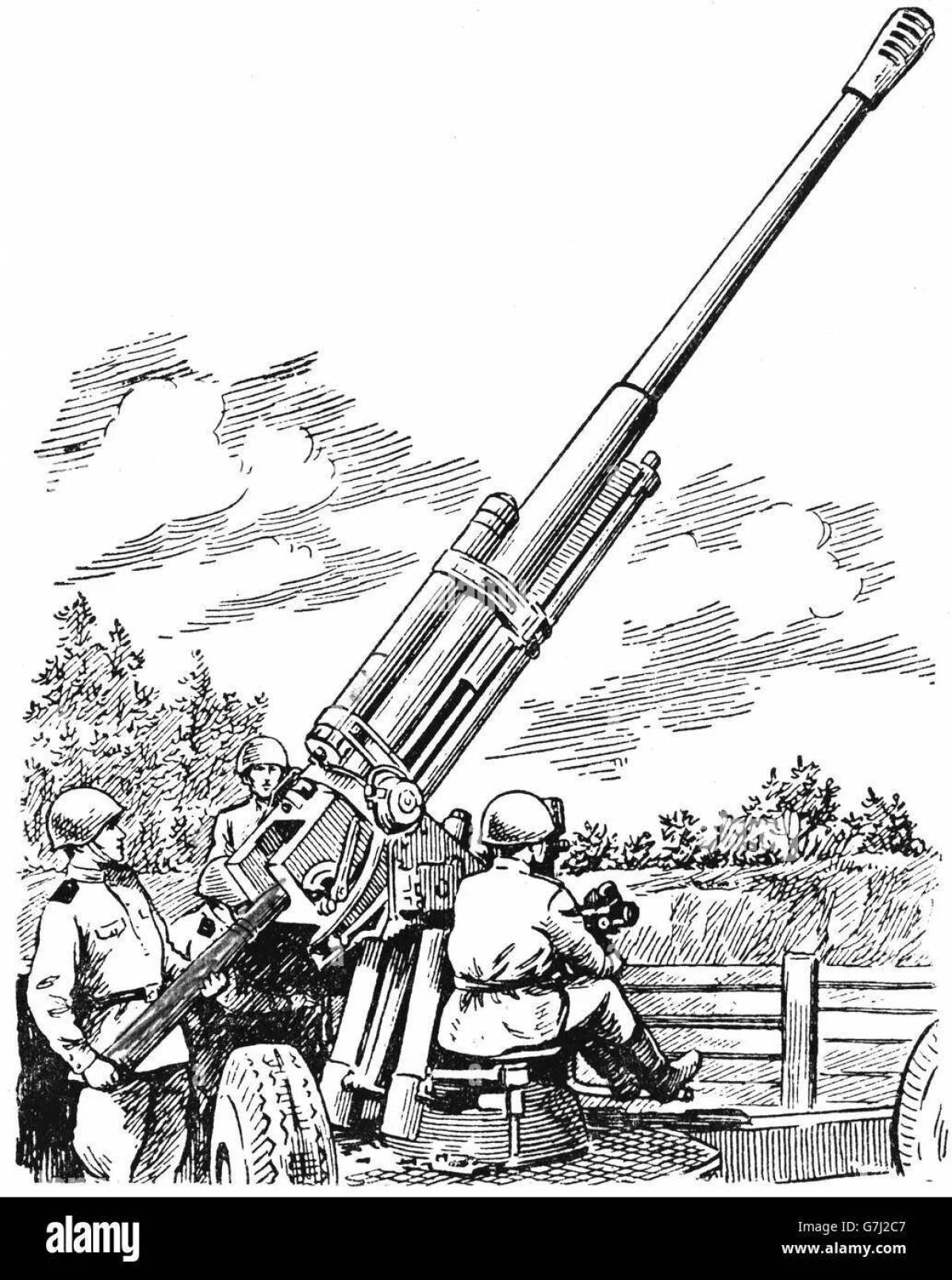 Sweet artillery coloring page