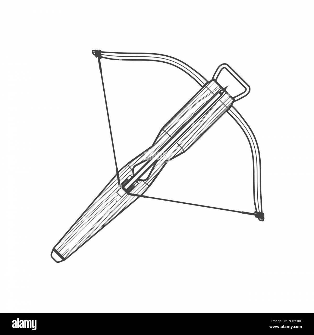 Bright crossbow coloring page