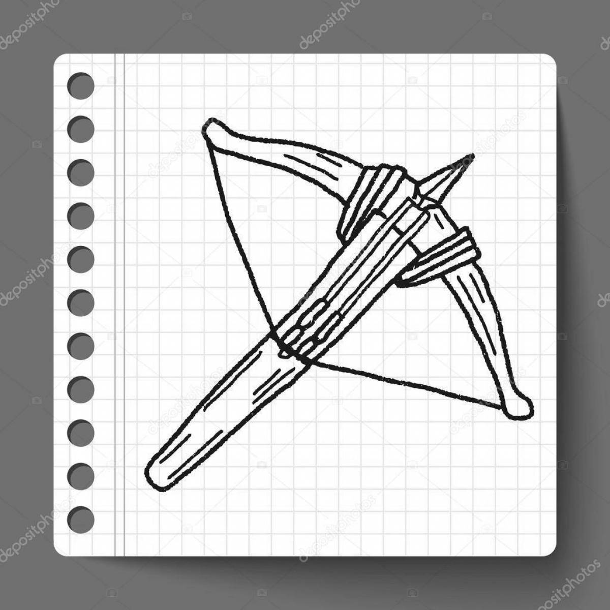Bold crossbow coloring page