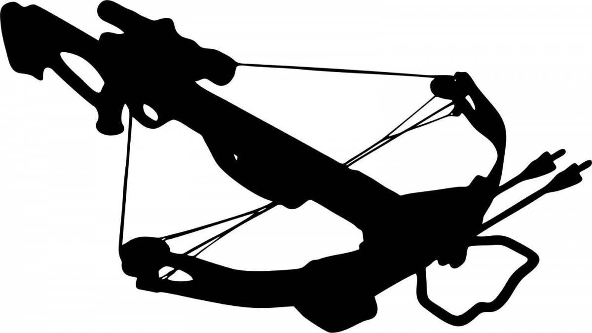 Attractive crossbow coloring page