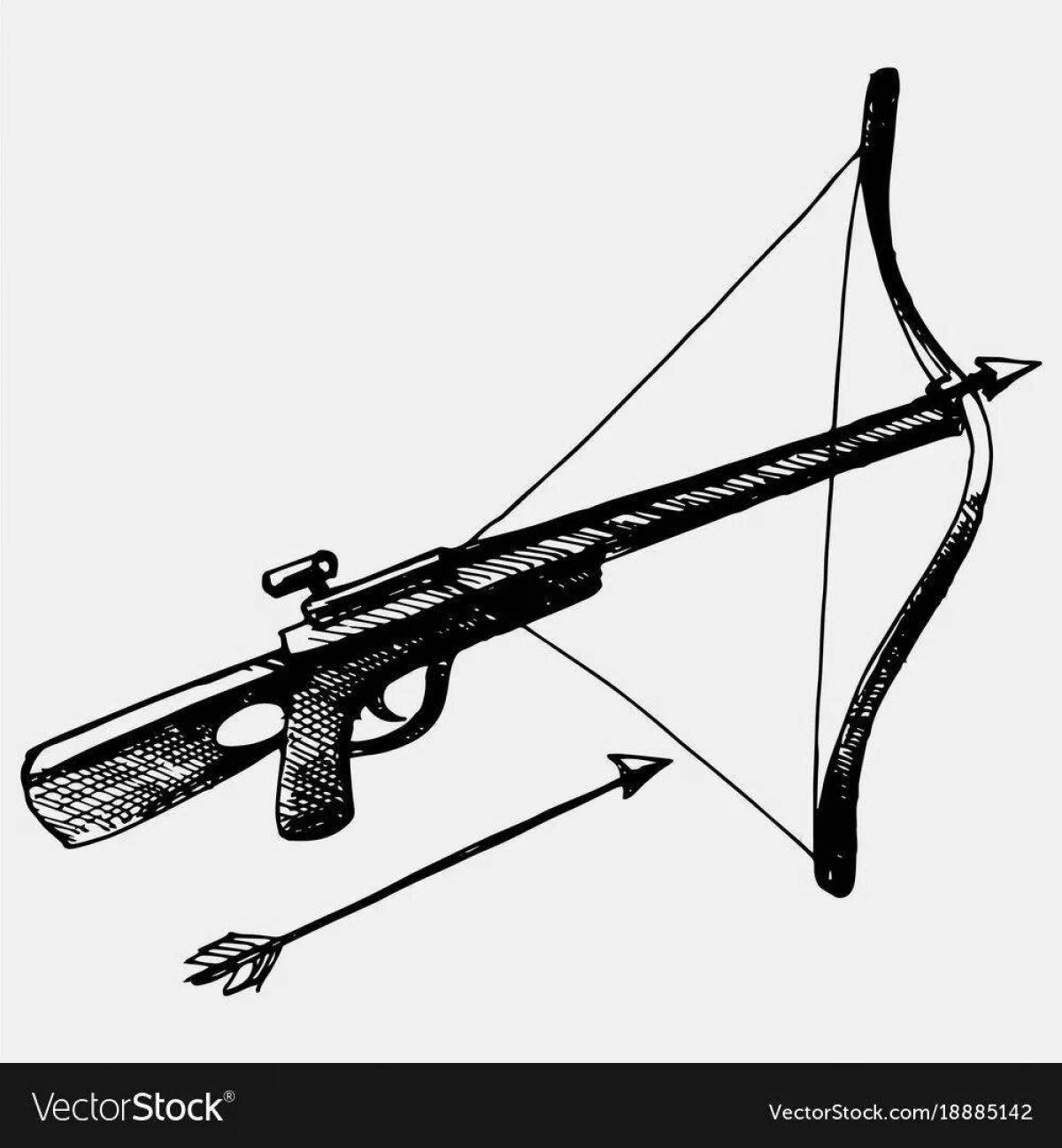 Charming crossbow coloring page
