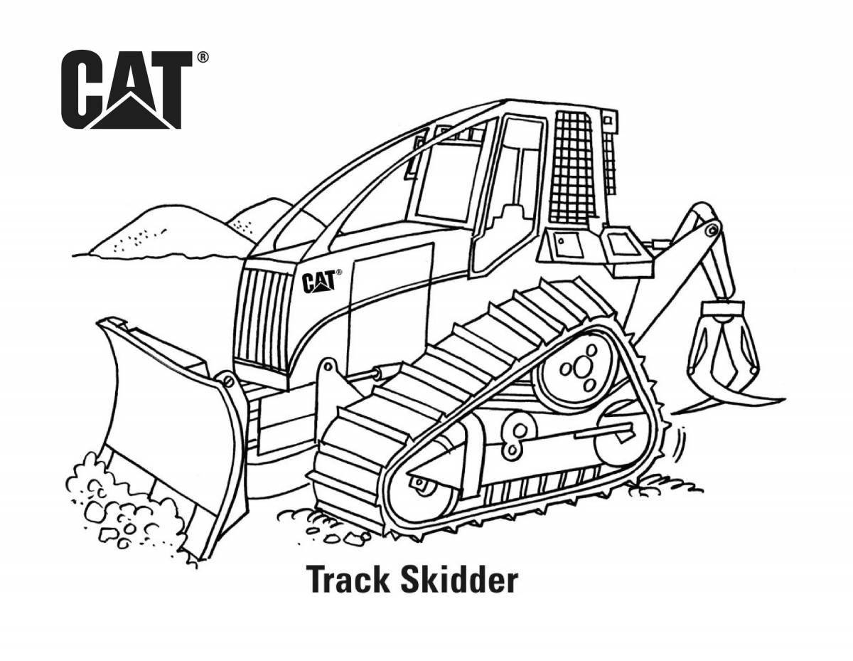 Adorable snow cat coloring page