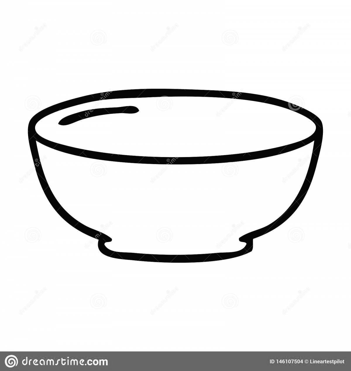 Cute bowl coloring page