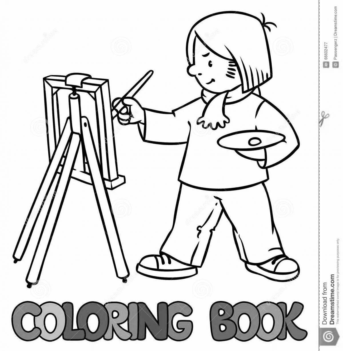 Bright color painting easel