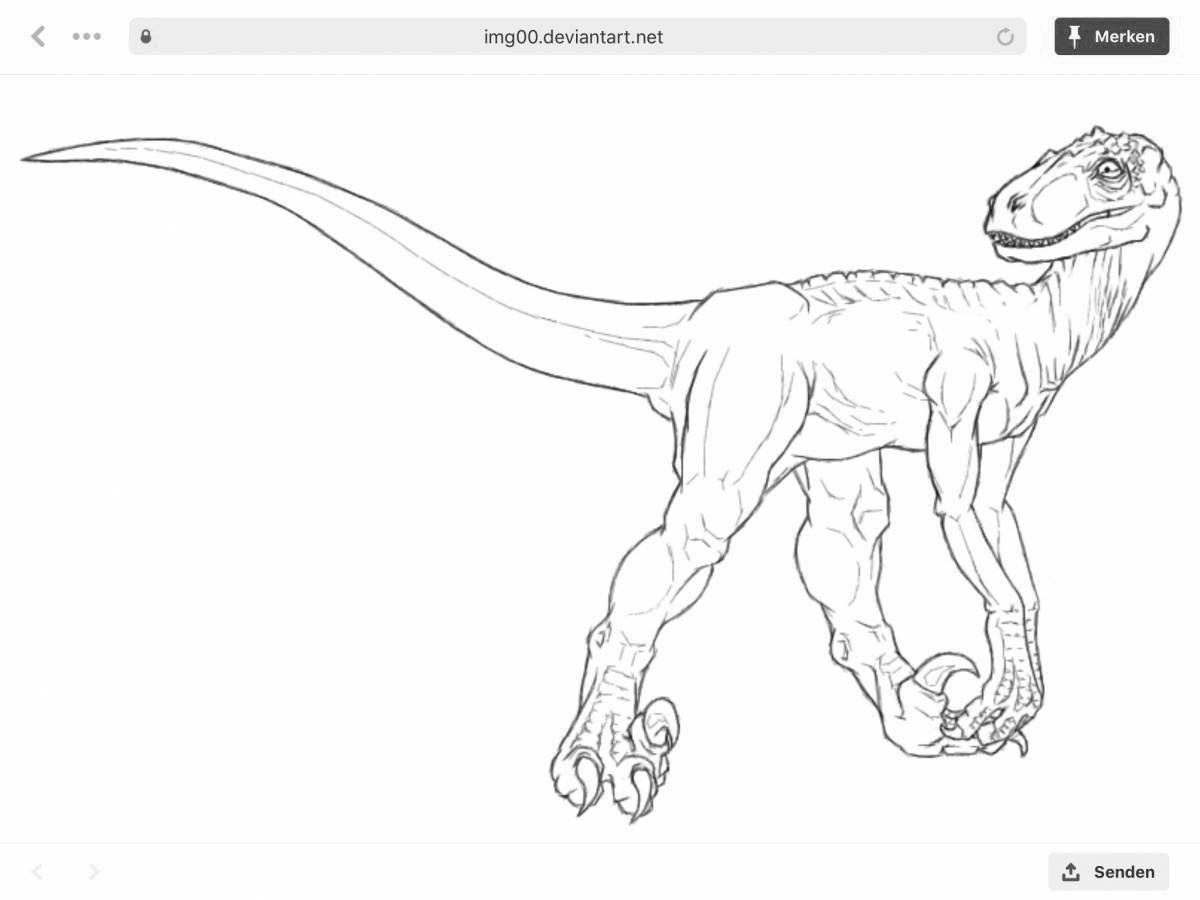 Photo Ferocious utahraptor coloring page