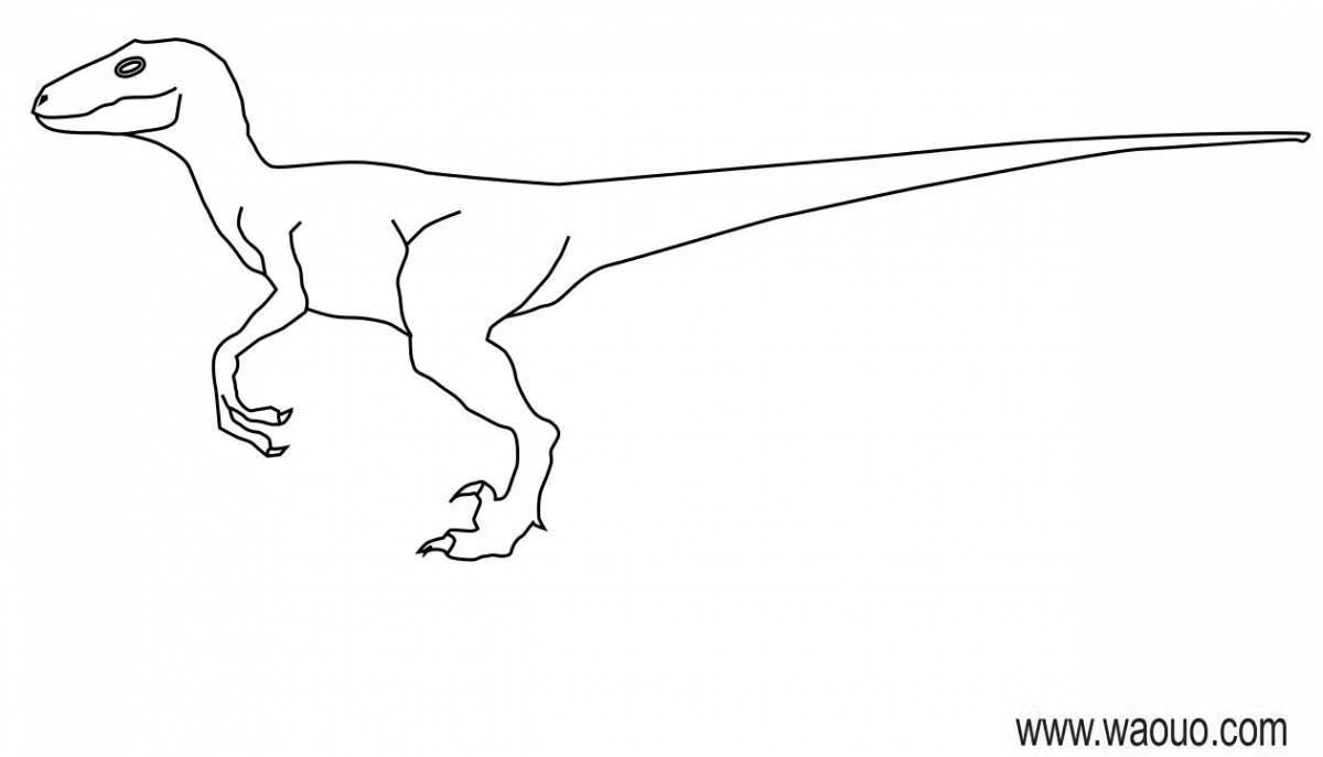 Photo Coloring book shining Utahraptor