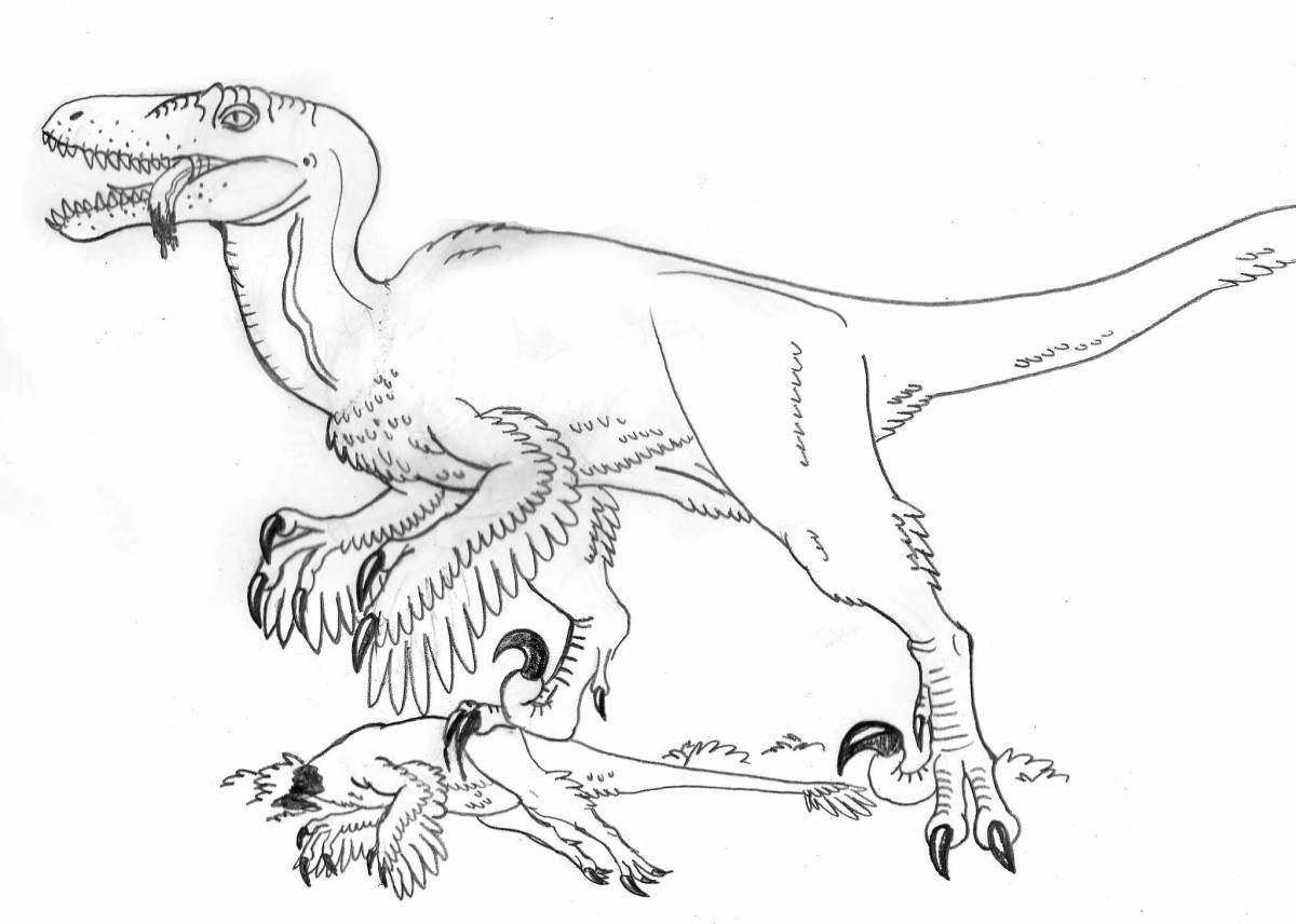Photo Charming utahraptor coloring book