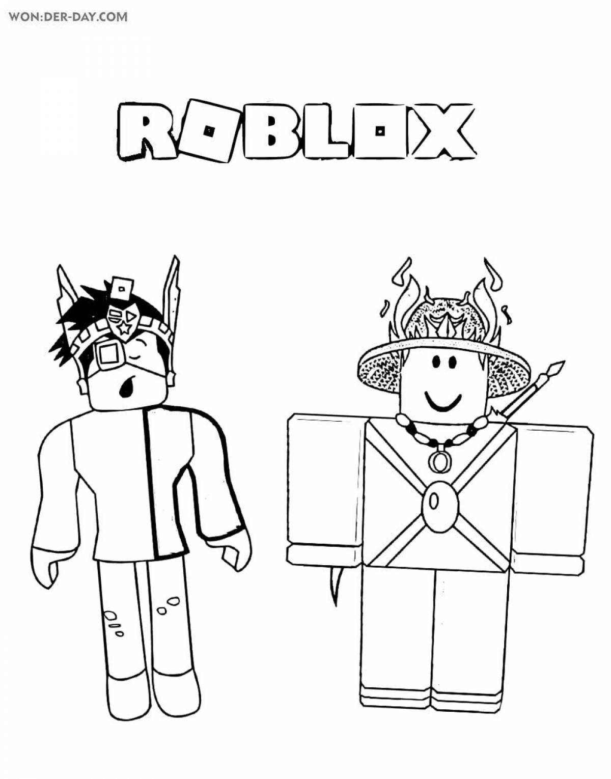 Яркая страница раскраски roblox