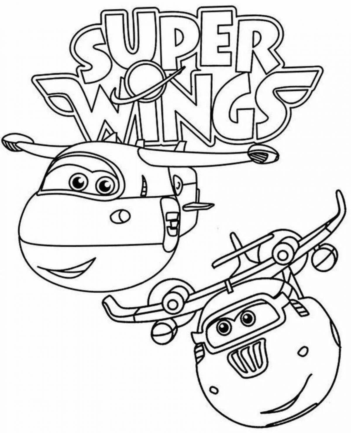 Cute super wings coloring book