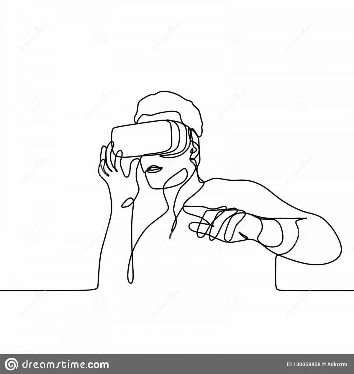 Virtual reality magic coloring page