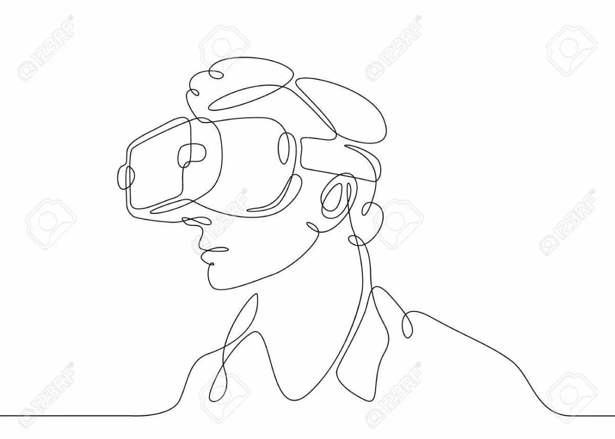 Playful virtual reality coloring page