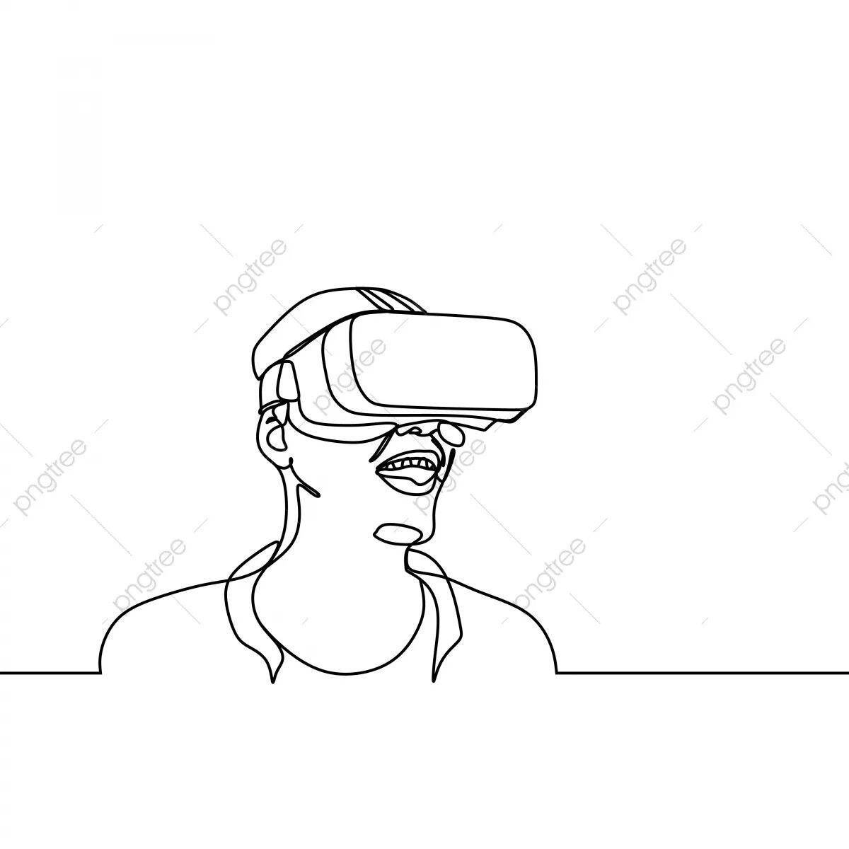 Анимированная страница раскраски виртуальной реальности