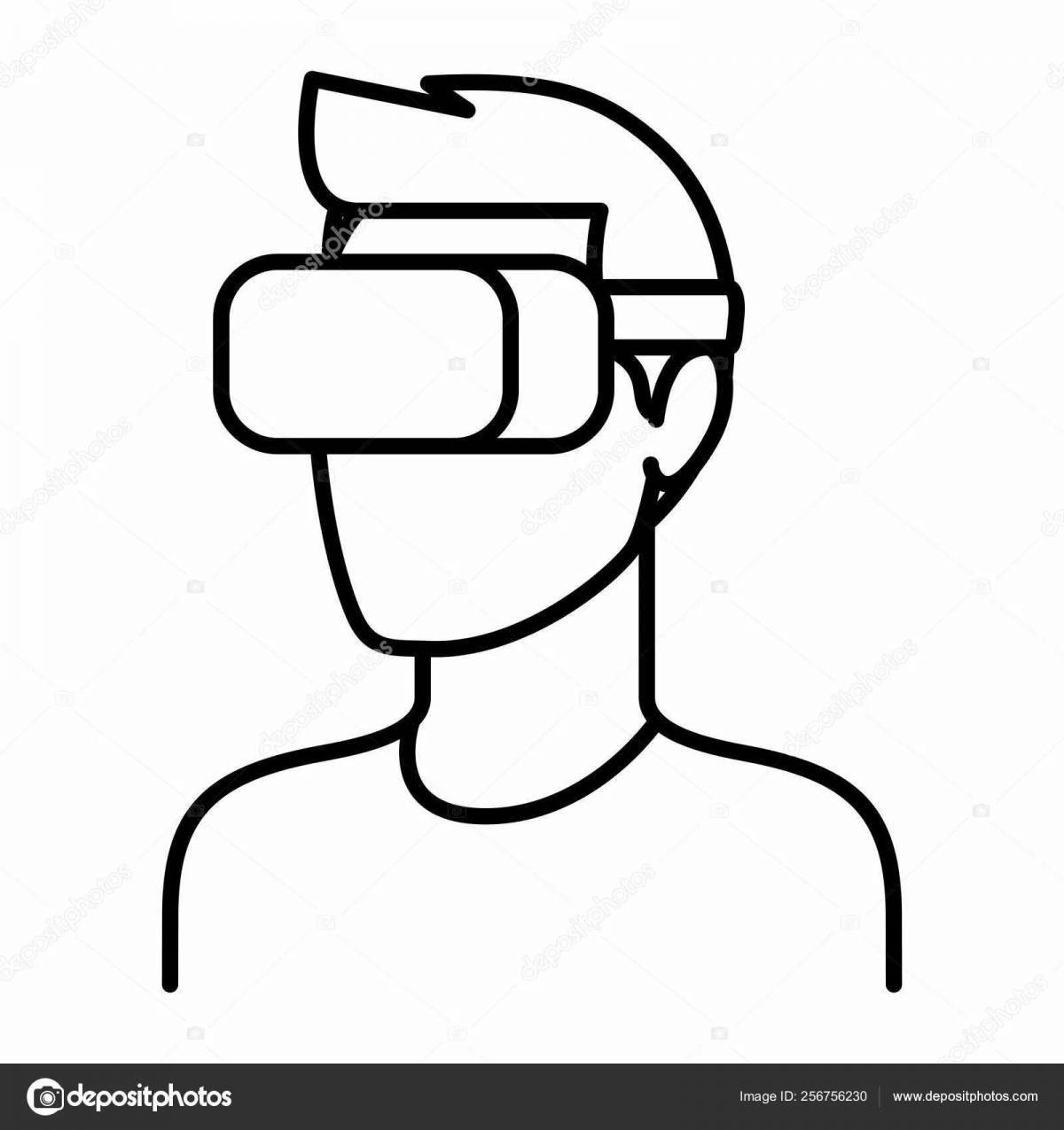 Стимулирующая страница раскраски виртуальной реальности