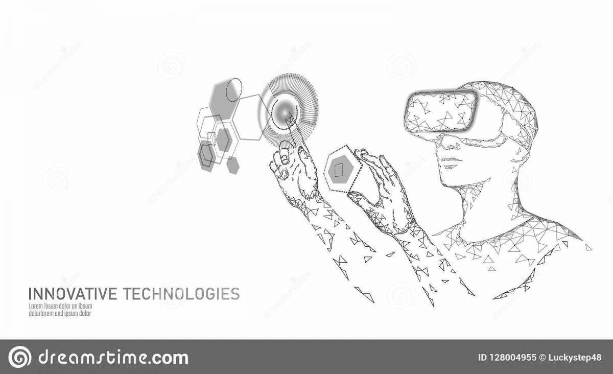 Innovative virtual reality coloring page