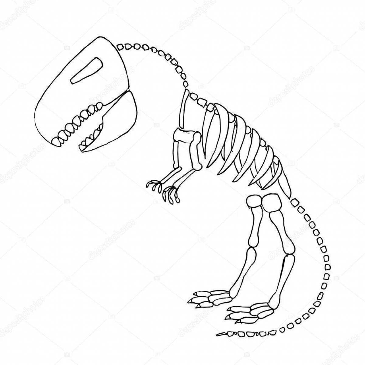 Bold dinosaur bones coloring page