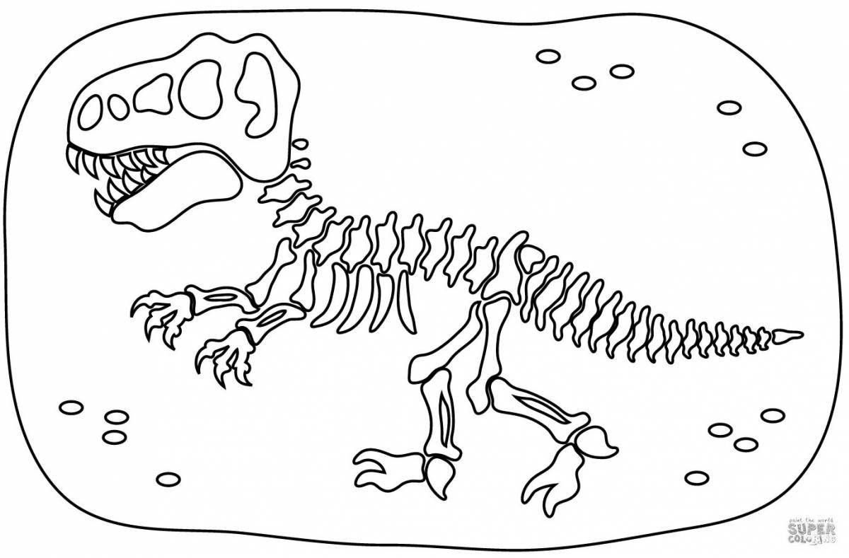 Glowing dinosaur bones coloring page