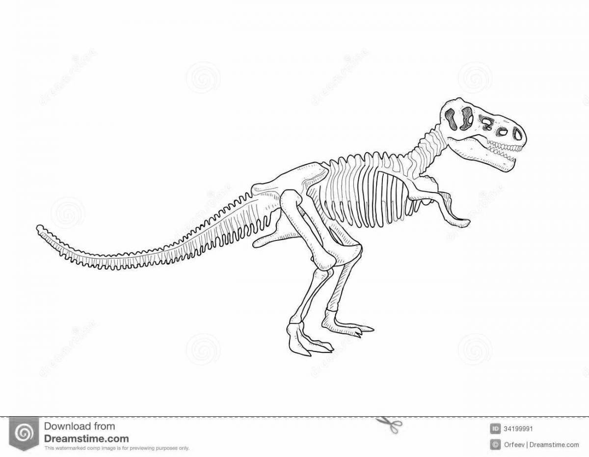 Coloring book gorgeous dinosaur bones