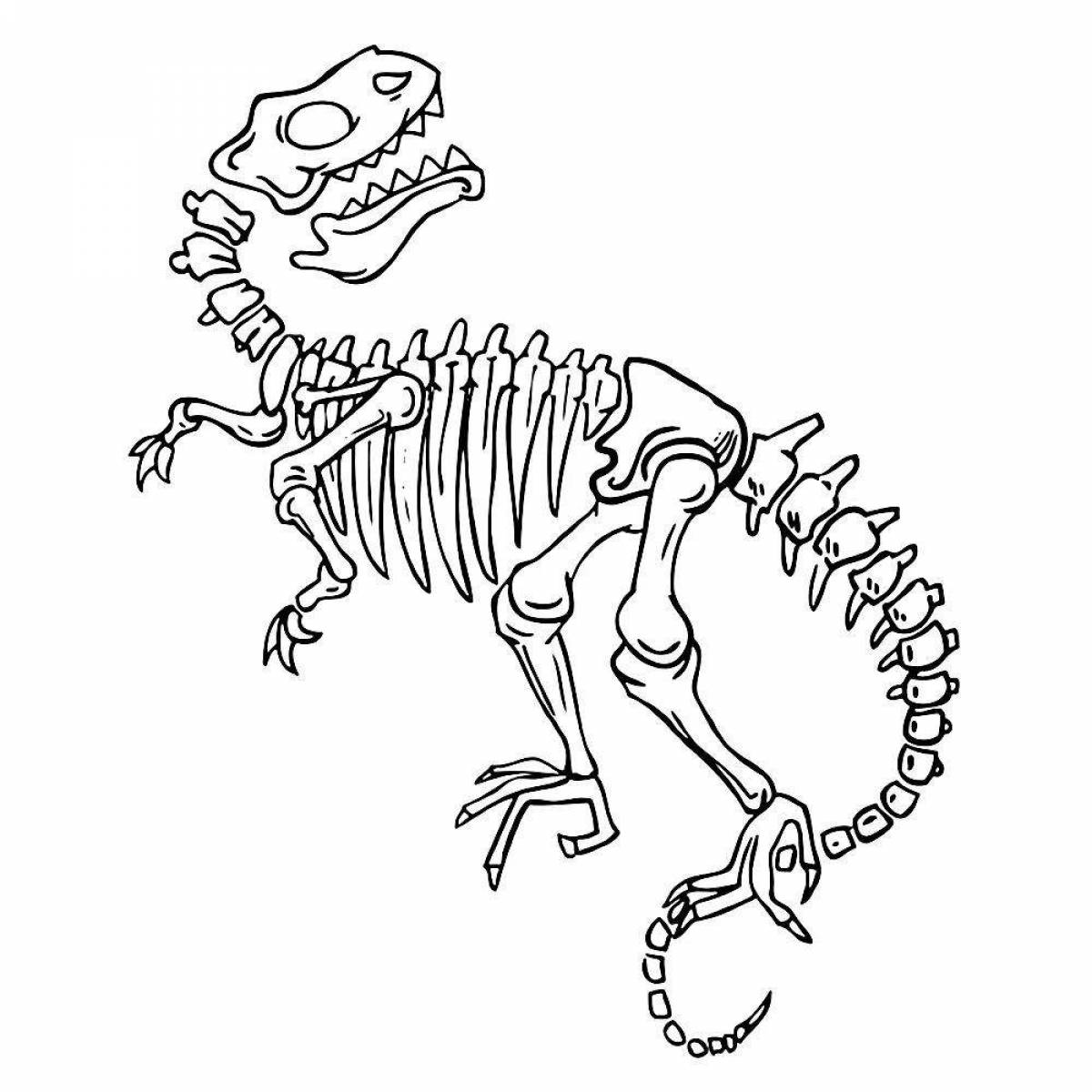 Привлекательная раскраска кости динозавра