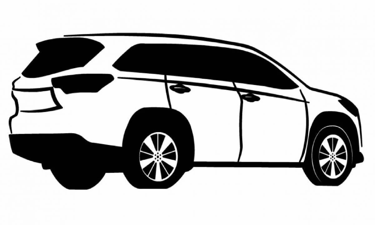 Toyota highlander bright coloring page