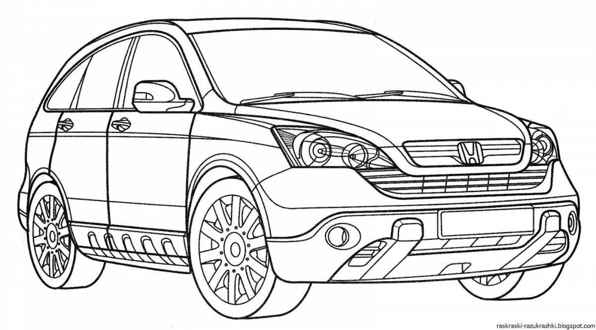 Раскраска элегантный toyota highlander