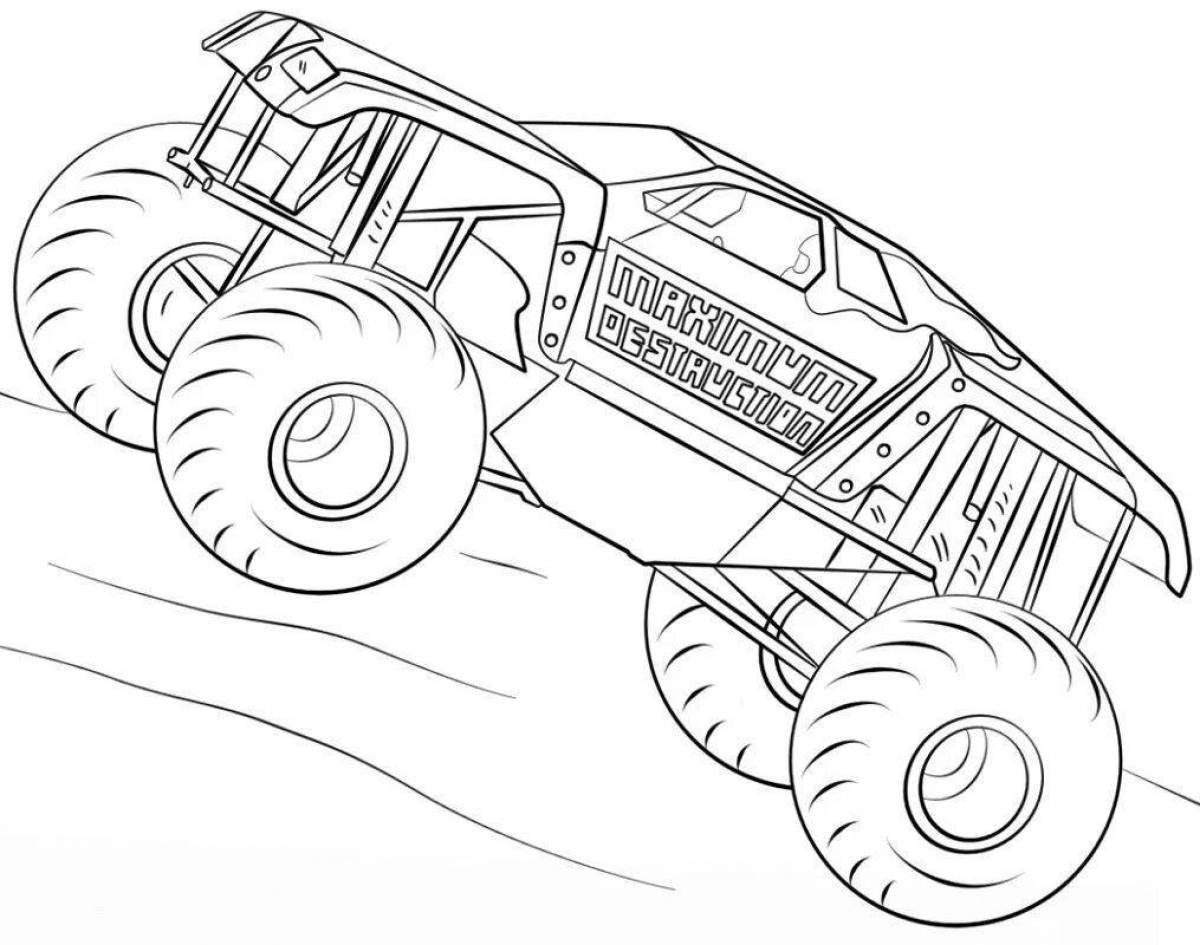 Coloring page bright monster track