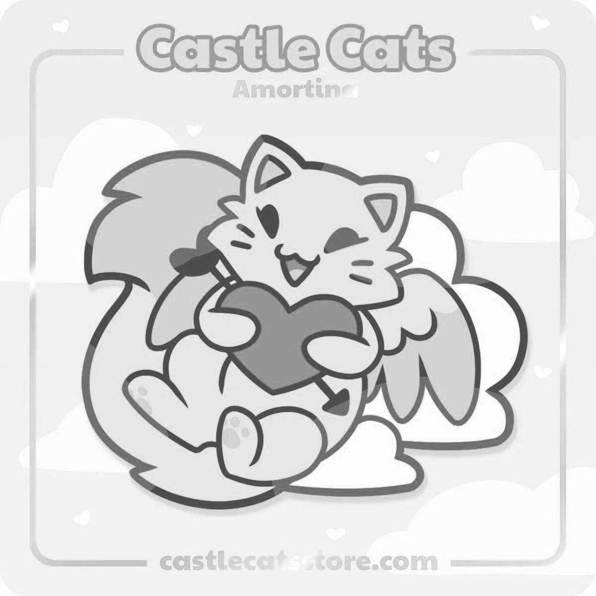 Grand Castle cat coloring page