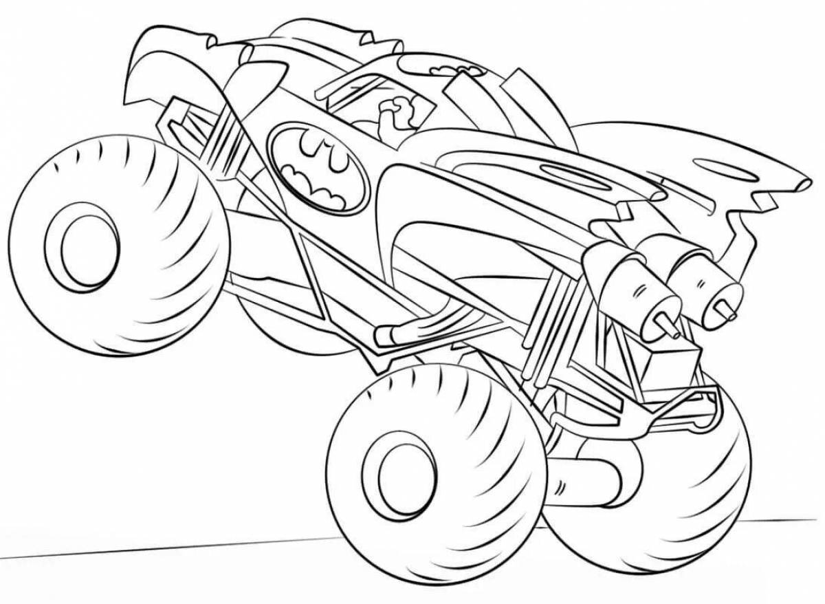 Amazing jet car coloring page