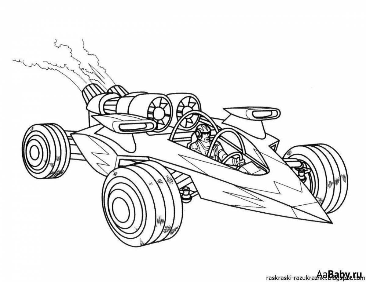 Jet car coloring page