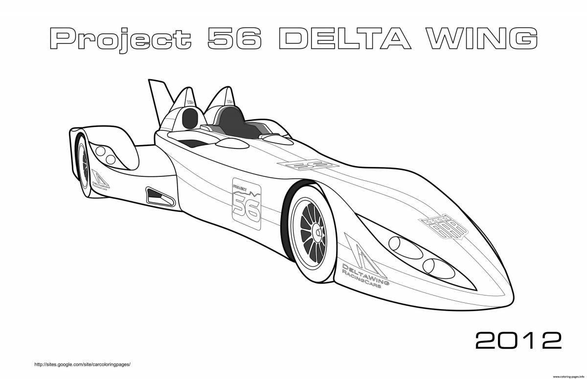 Coloring page dramatic jet car