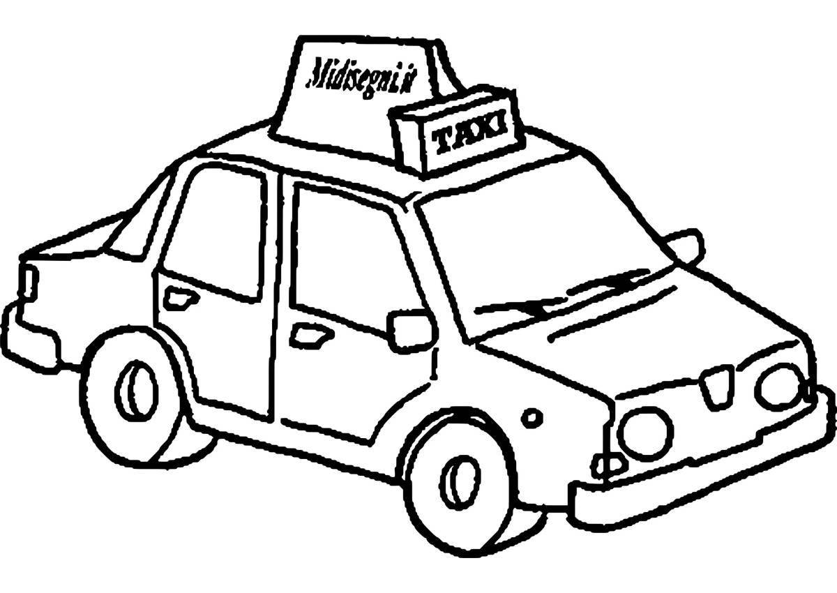 Attractive taxi grant coloring page
