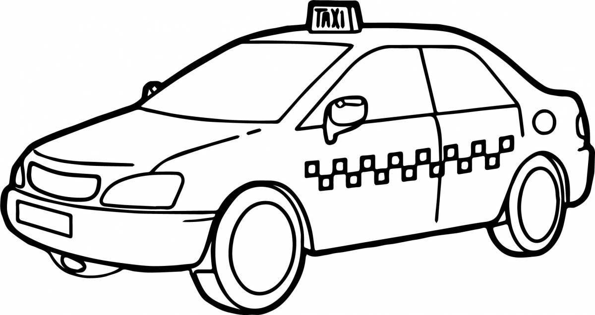 Fabulous taxi coloring page