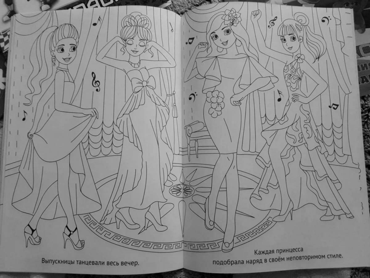 Elegant princess coloring book