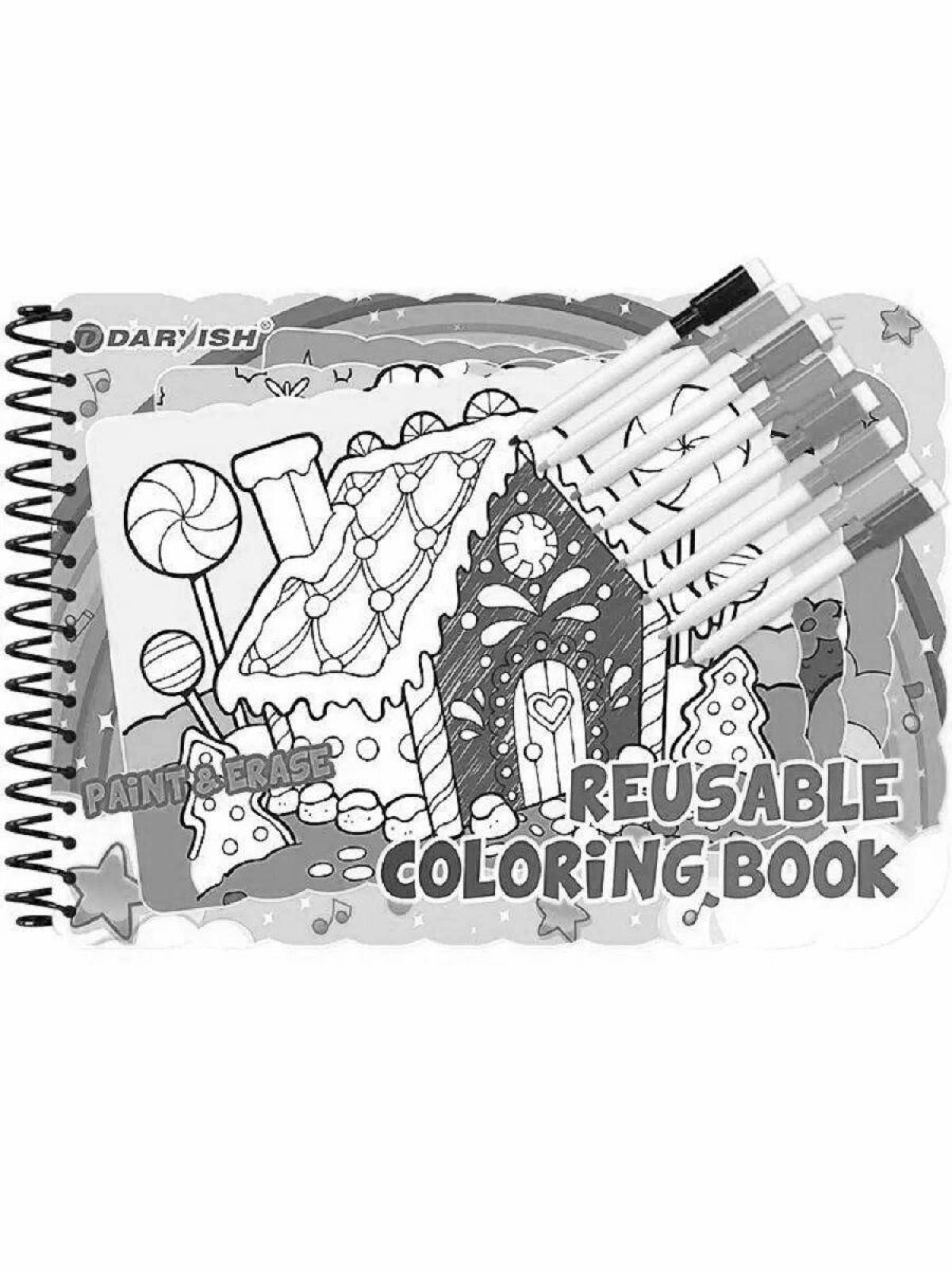 Exciting reusable coloring book
