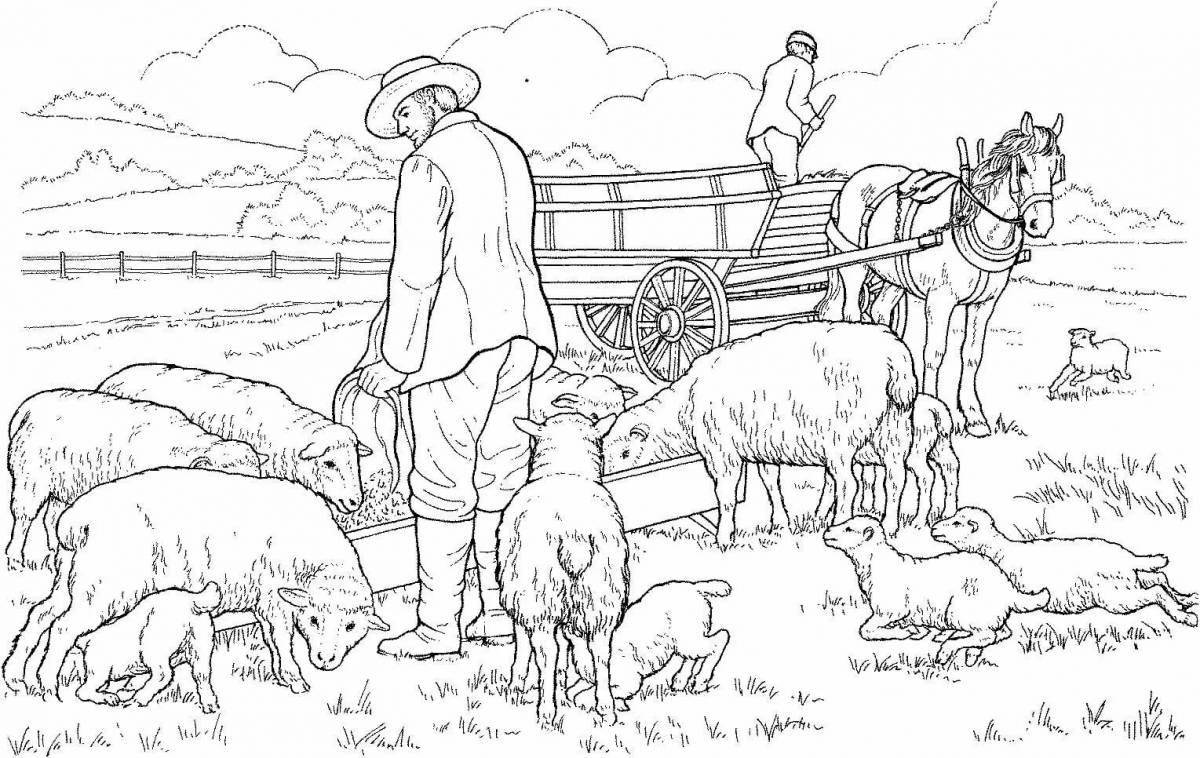 Live agriculture coloring page