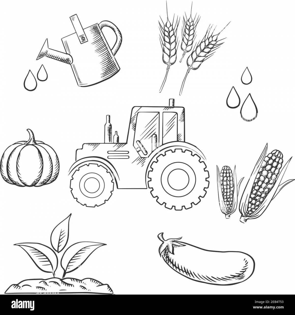 Charming agriculture coloring page