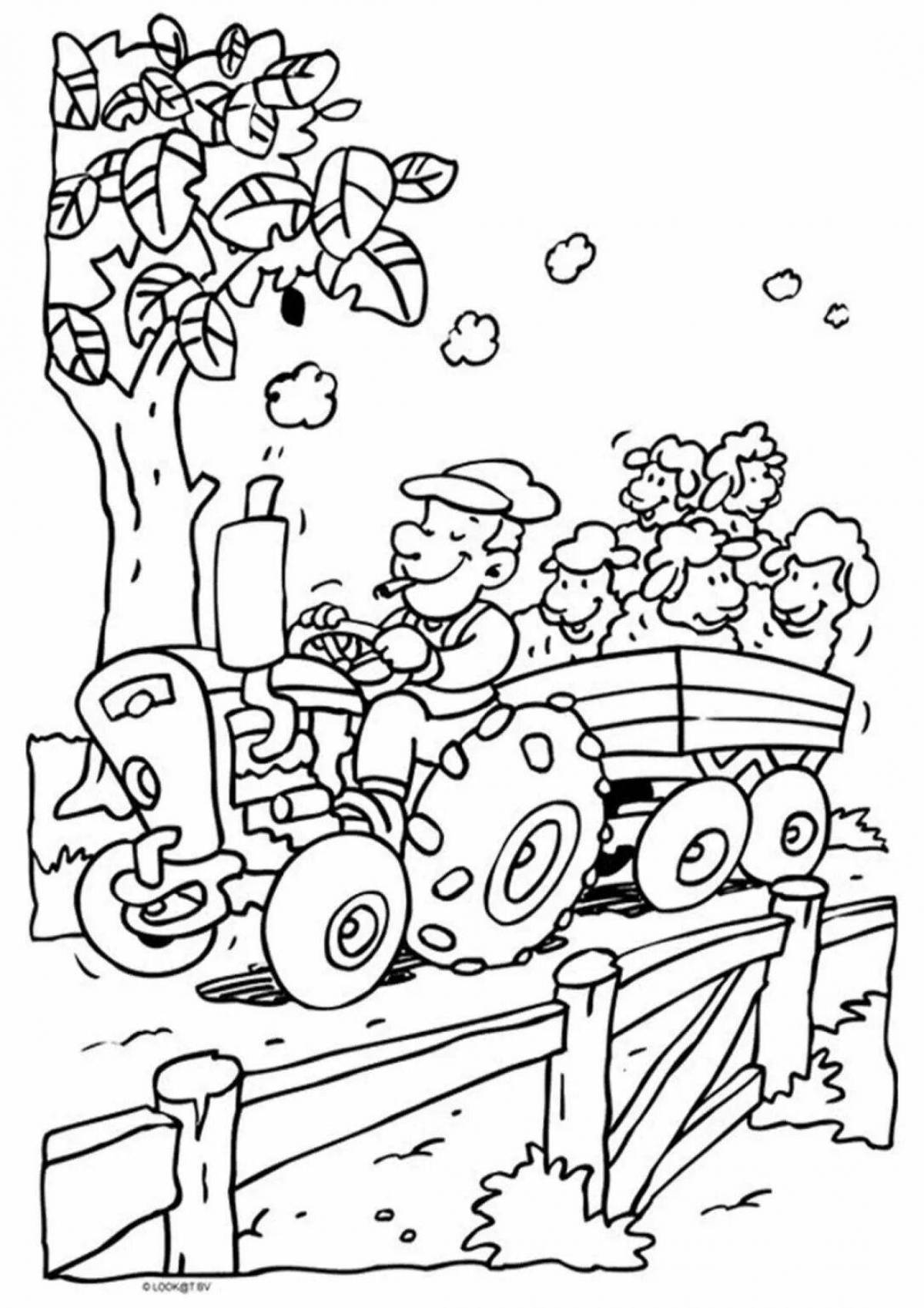 Attractive agriculture coloring page
