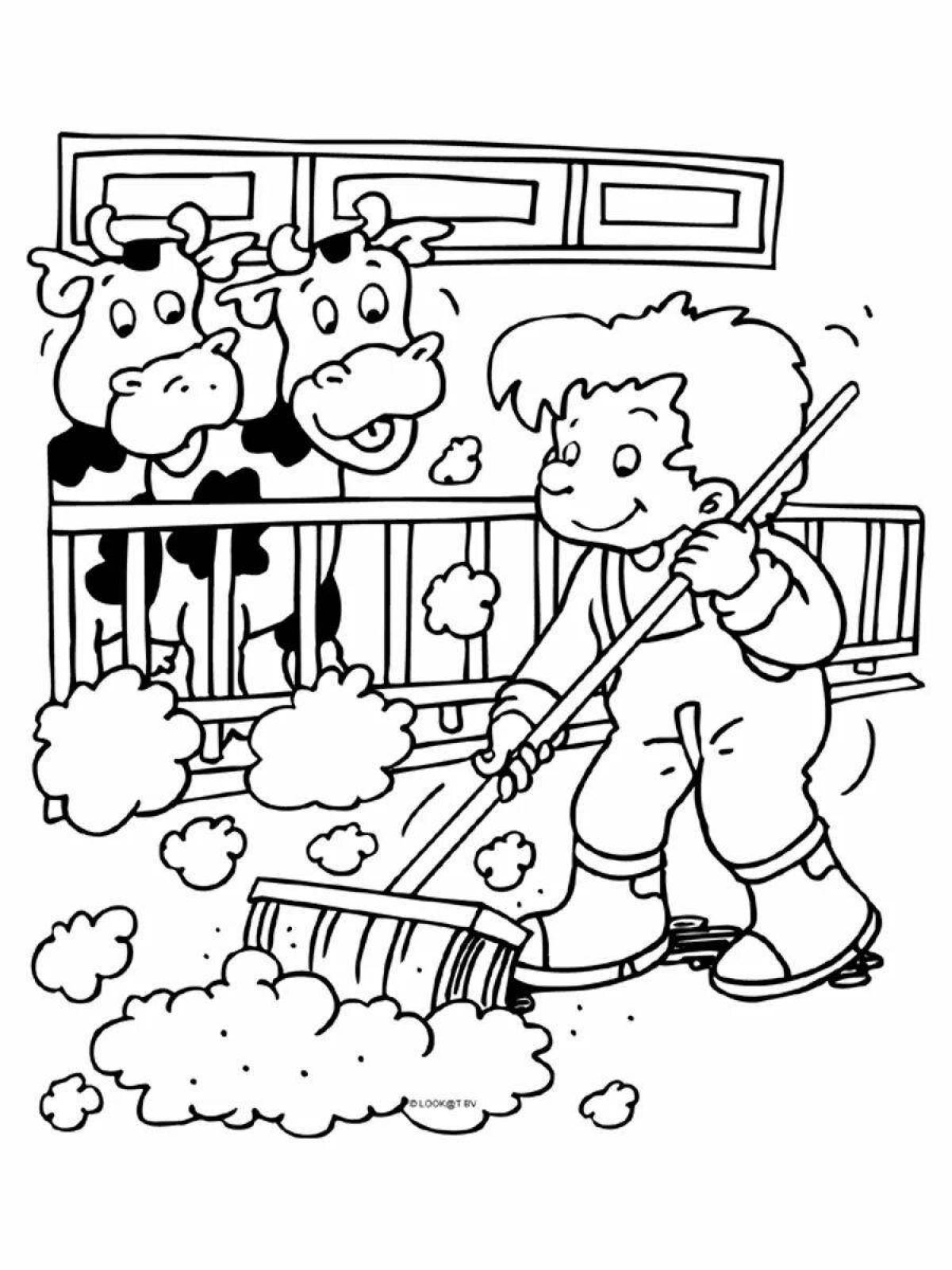 Awesome farming coloring book