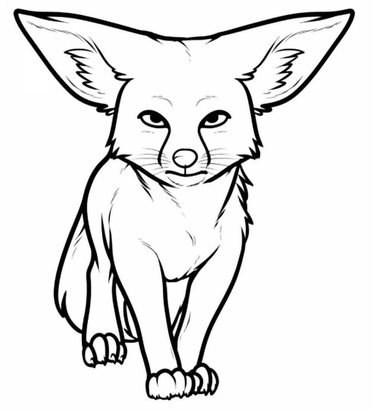 Photo Great realistic fox coloring book