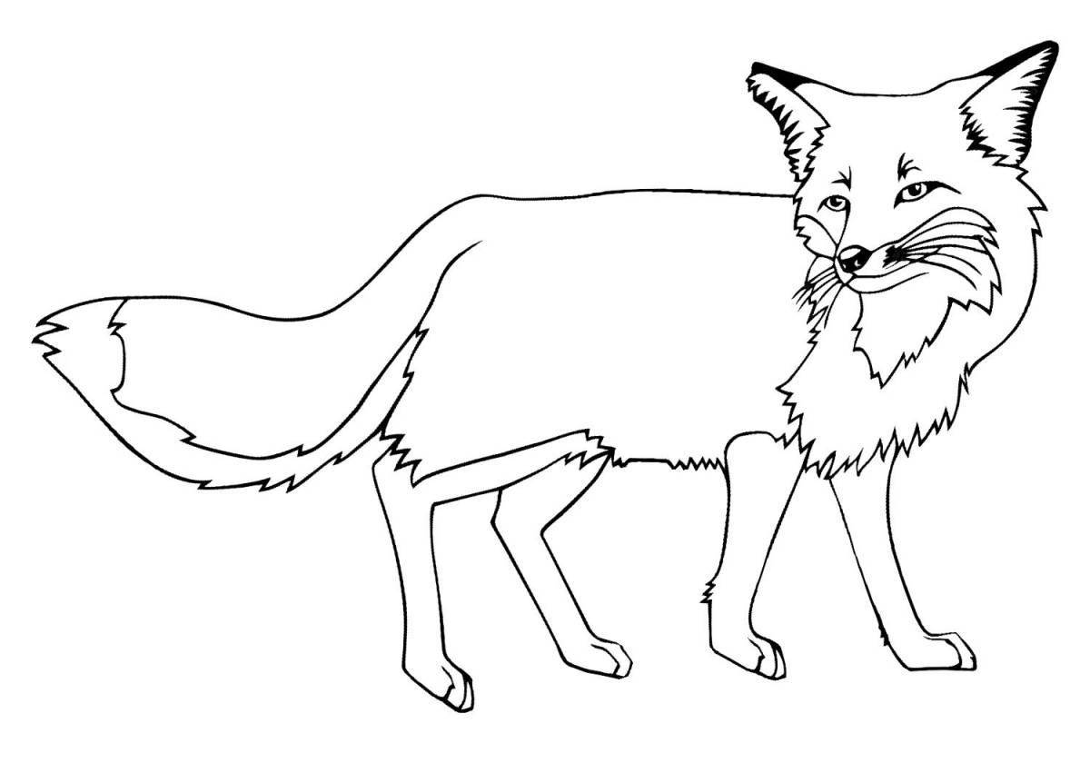 Elegant realistic fox coloring book