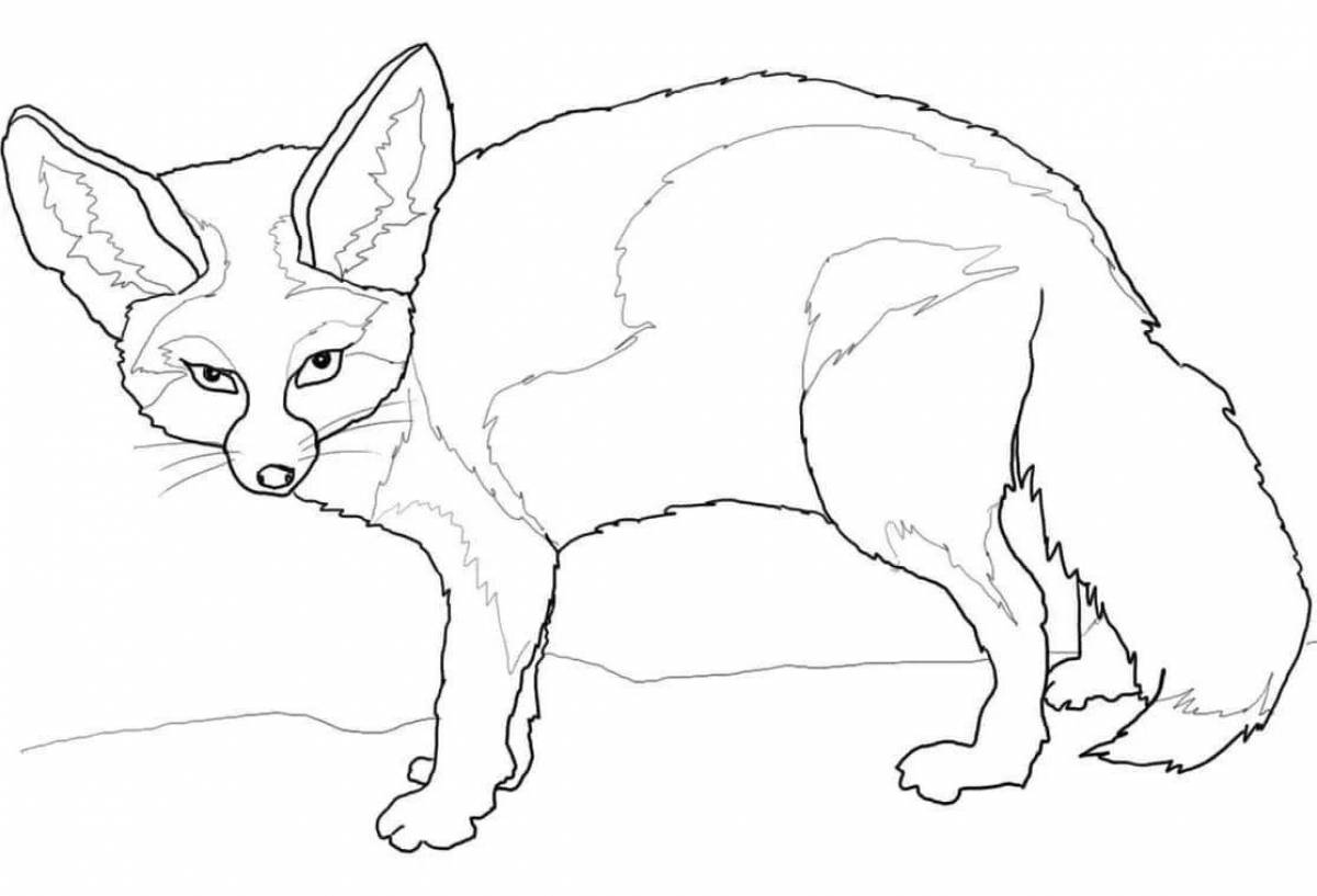 Violent fox coloring realistic