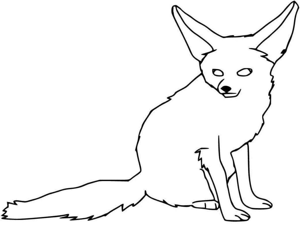 Colorful realistic fox coloring book