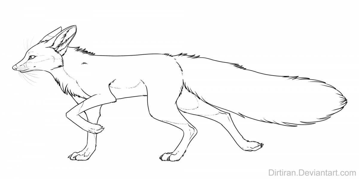 Photo Serene coloring page fox realistic